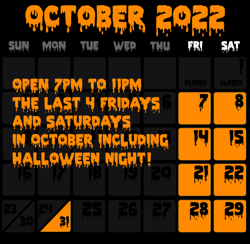 haunted house schedule 2022